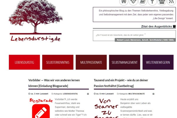 Blogparade auf lebensdurstig.de