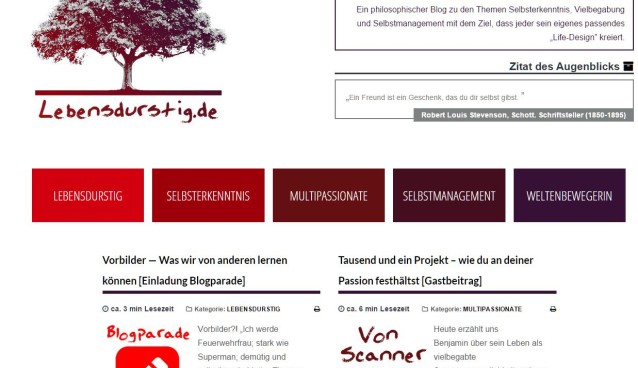 Blogparade auf lebensdurstig.de